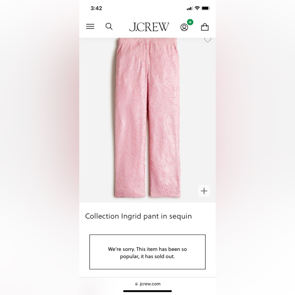 NWT J Crew Ingrid Pink Sequin Trousers